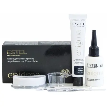 ESTEL PROFESSIONAL Краска для бровей и ресниц, черный / Enigma - 4
