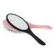 DEWAL BEAUTY Щетка массажная Дуэт, овальная с нейлоновым штифтом, розовая с черным, фото 4