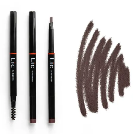 LIC Карандаш механический для бровей с треугольным грифелем 04 /Mechanical eyebrow pencil Brown 12 гр - 3