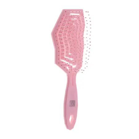 DEWAL BEAUTY Щетка продувная Eco-Friendly айсбег с нейлоновым штифтом, розовая - 1