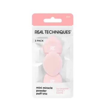 Набор мини-пуховок для пудры, 3 шт / Real Techniques Mini Miracle Powder Puff Trio