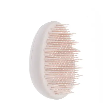 DEWAL BEAUTY Щетка массажная Прованс с пластиковым штифтом, овальная, пудровая - 1