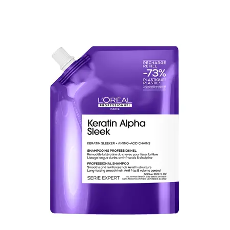 L OREAL PROFESSIONNEL Шампунь профессиональный Кератин Альфа Слик, рефил / Keratin Alpha Sleek 500 мл - 1