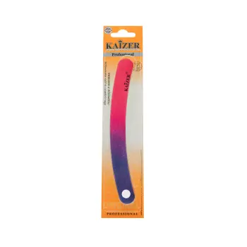 KAIZER Пилка 2-сторонняя, шлифовочная, на деревянной основе, бумеранг, розово-голубая 175 мм, фото 3