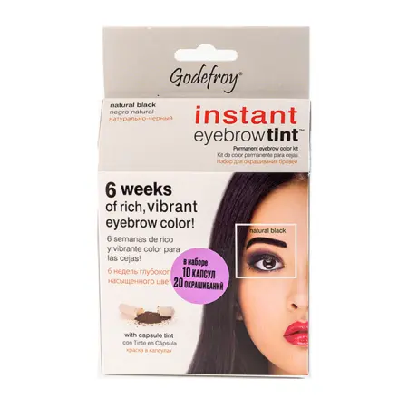 GODEFROY Краска-тинт профессиональная в капсулах для бровей, черный / Eyebrow Tint Natural Black 10 капсул - 1