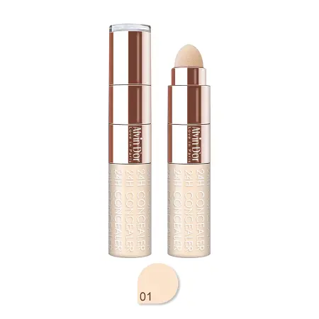 ALVIN D OR Консилер жидкий+спонж, тон 01 / 24H Full cover concealer 6 мл - 2