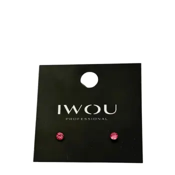 Серьги гвоздики IWOU теплая роза 4мм