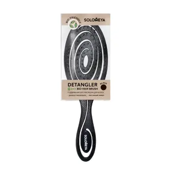 SOLOMEYA Био-расческа подвижная для волос, черная / Detangling Bio Hair Brush Black, фото 3