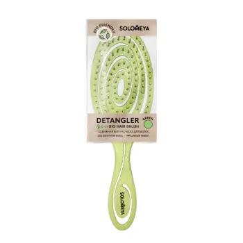SOLOMEYA Био-расческа подвижная для волос, зеленая / Detangling Bio Hair Brush Green, фото 3