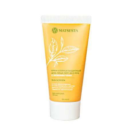MATSESTA Крем солнцезащитный для лица с зеленым чаем, PPD SPF 50+ / Matsesta 50 мл - 1
