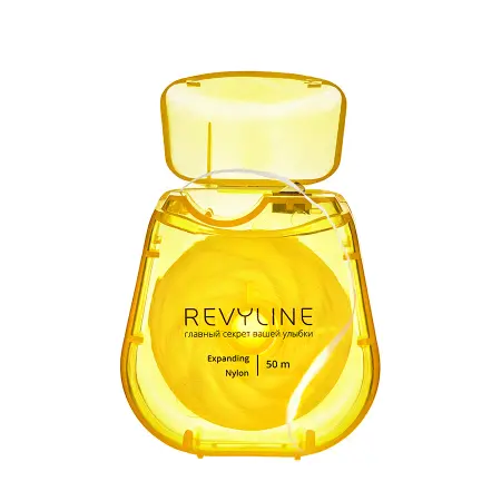 REVYLINE Нить зубная вощеная 840D, нейлон, 50 м, желтая / Expanding - 4