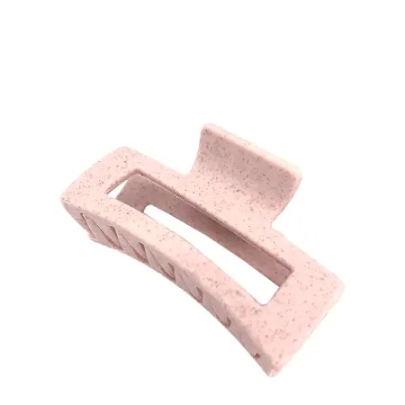 SOLOMEYA Крабик для волос из натуральной пшеницы прямоугольный, розовый / Straw Claw Hair Clip Rectangle Pink - 1