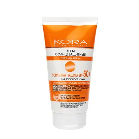 KORA Крем солнцезащитный для лица и тела SPF 50+ 150 мл - 1