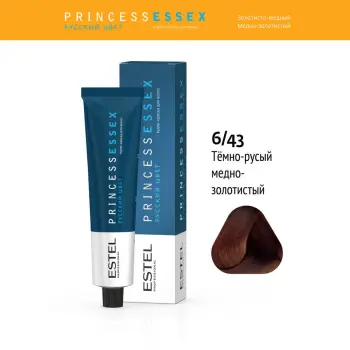 ESTEL PROFESSIONAL 6/43 краска для волос, темно-русый медно-золотой (табак) / ESSEX Princess 60 мл, фото 2