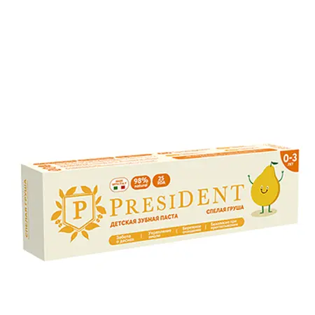 PRESIDENT Паста зубная детская 0-3 Спелая груша (25 RDA) / President 32 г - 4